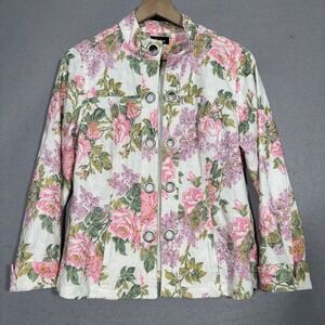 Analogy Romantic Rose Floral Jacket Size‎ M Cottagecore